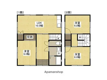 山陽本線 福山駅 バス乗車時間:10分 東川口五丁目バス停で下車 徒歩5分 2階建 築33年(3LDK)の間取り写真