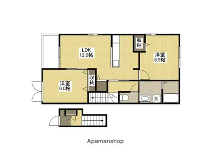 アンソレイエⅡ(2LDK/1階)の間取り写真