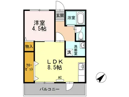 カーサヴェンティ(1LDK/3階)の間取り写真
