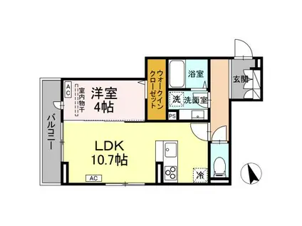 フレッチェ・ボスコVIII(1LDK/3階)の間取り写真
