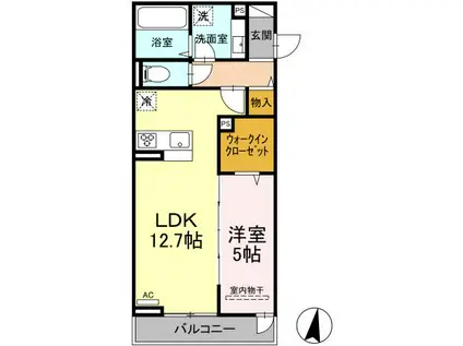 ベルフィーユII(1LDK/3階)の間取り写真