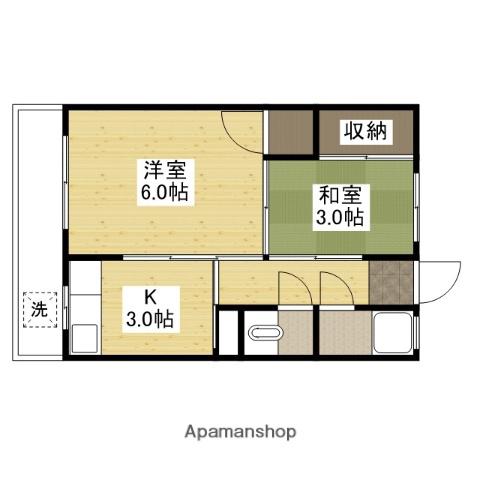 TZ福山新市(2K/3階)の間取り写真