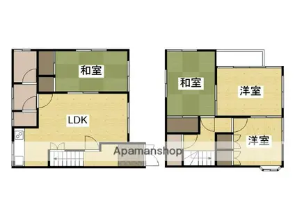 山陽本線 福山駅 バス乗車時間:7分 暁の星学院入口バス停で下車 徒歩8分 2階建 築43年(4LDK)の間取り写真