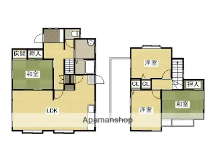 広島県福山市 2階建 築44年(4LDK)の間取り写真