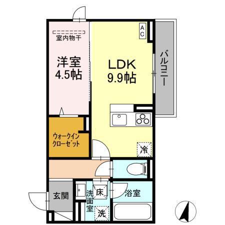 DーROOMCIX(1LDK/1階)の間取り写真
