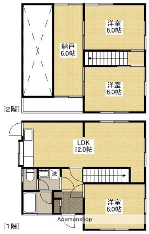広島県福山市 2階建 築50年(3SLDK)の間取り写真