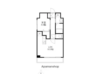 ローゼンコート禄屋(1LDK/8階)の間取り写真