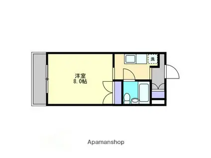 マンション福山(1K/3階)の間取り写真