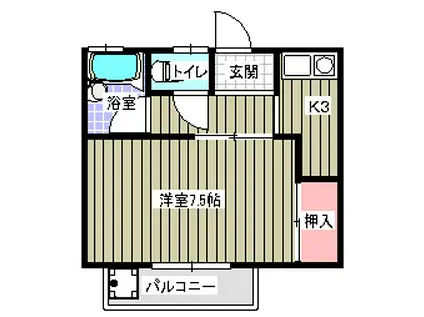 エメローズ高橋(1K/2階)の間取り写真