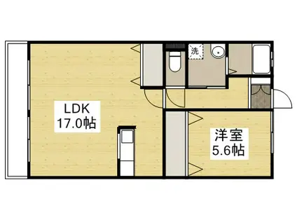 エトワール湯野(1LDK/2階)の間取り写真