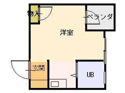 グーテONE(ワンルーム/2階)の間取り写真