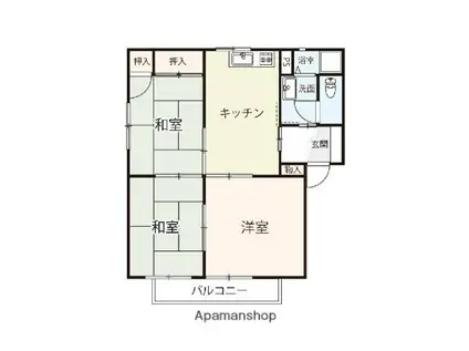 ポルテ野上(3DK/1階)の間取り写真