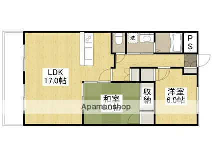 ロイヤルフラッツ福山(2LDK/3階)の間取り写真