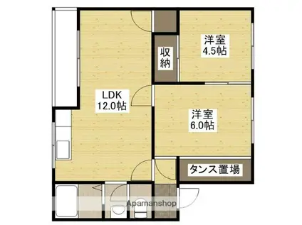 グリーンハイツ(2LDK/2階)の間取り写真