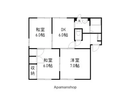 ドルフィン(3DK/1階)の間取り写真