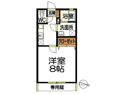 カーサパシオン(1K/1階)の間取り写真