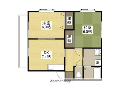 ヴィレッジ21 A棟(2DK/1階)の間取り写真