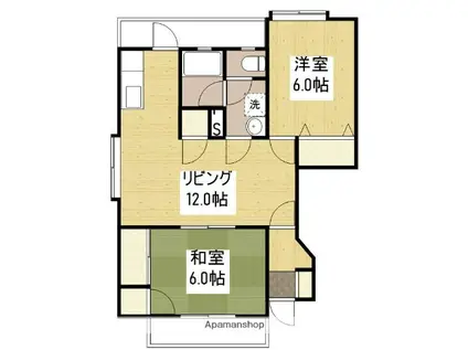 クレアハイツ(2LDK/1階)の間取り写真