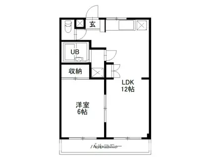 ブルーハイツ(1LDK/1階)の間取り写真