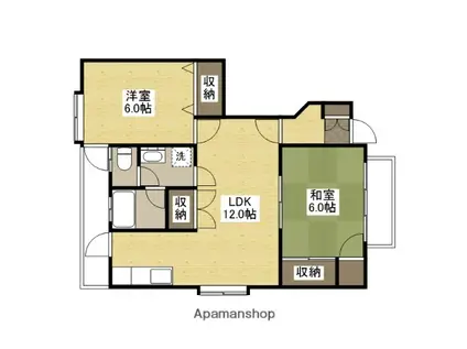 能島台ハイツ(2LDK/1階)の間取り写真