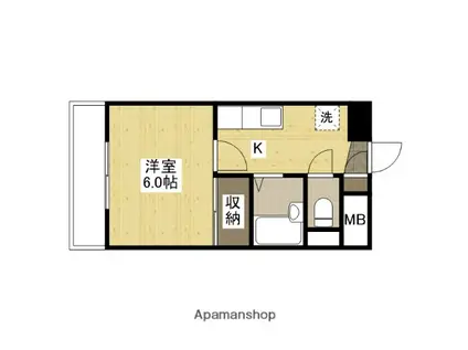 居倉マンション(1K/2階)の間取り写真