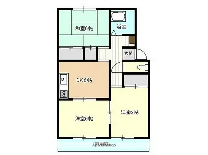 プランタンⅢ(3DK/1階)の間取り写真