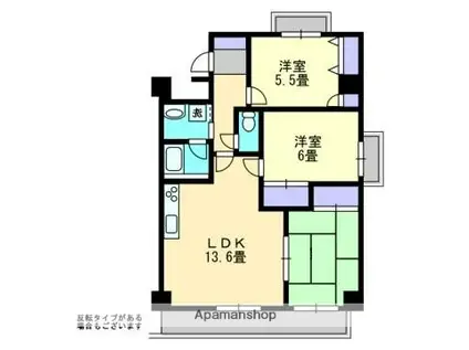 西町ロイヤルスクエア(3LDK/8階)の間取り写真