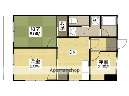 花園ハイツ(3DK/3階)の間取り写真