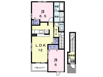 ラフィネA(2LDK/2階)の間取り写真