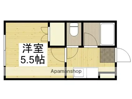 プラザドゥオーロラA(1K/2階)の間取り写真