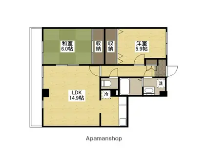 フォブール春日Ⅱ(2LDK/3階)の間取り写真
