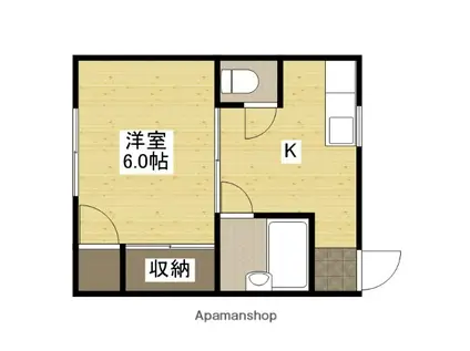 コンフレール高(1K/1階)の間取り写真