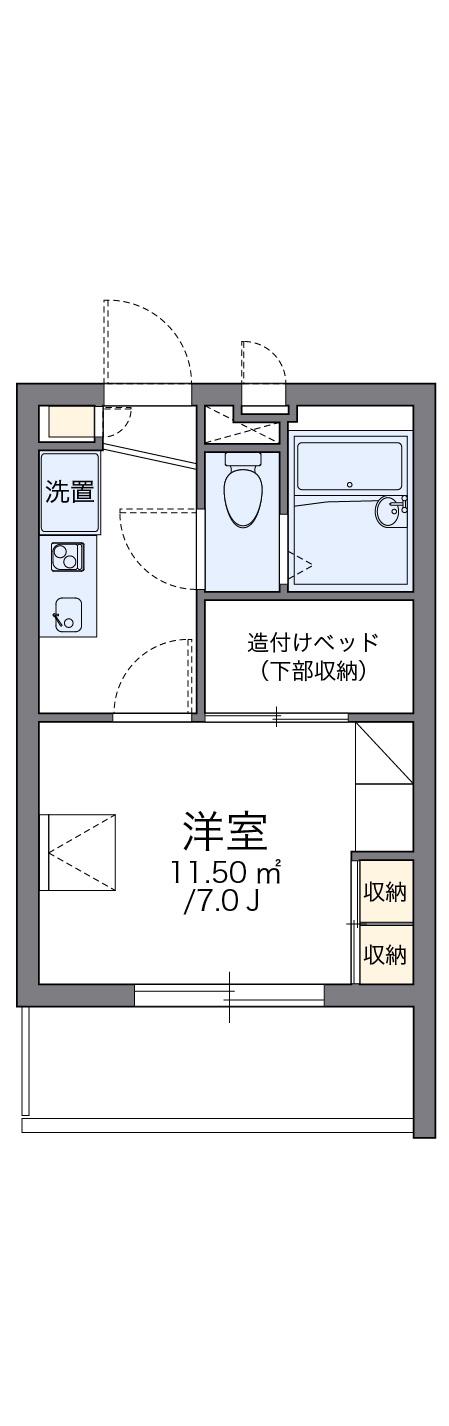 レオパレス皐月(1K/1階)の間取り写真