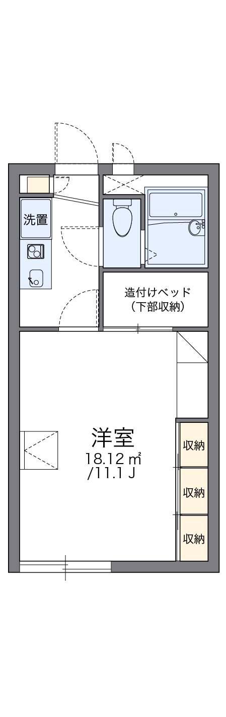 レオパレスサニープレイB(1K/1階)の間取り写真