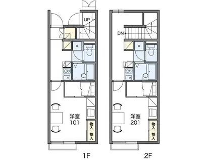 レオパレスEIGER(1K/2階)の間取り写真