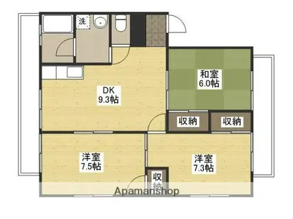 オリヴィエ東川口(3DK/1階)の間取り写真