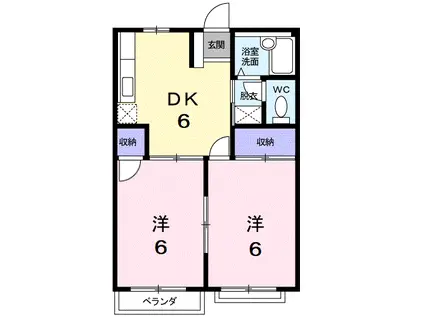 エルディムはせ(2DK/2階)の間取り写真