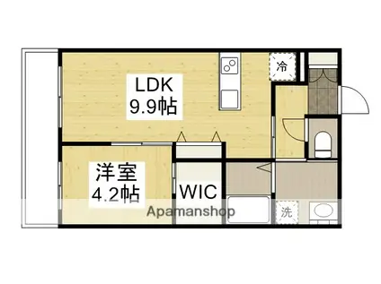 クロワゾン(1LDK/1階)の間取り写真