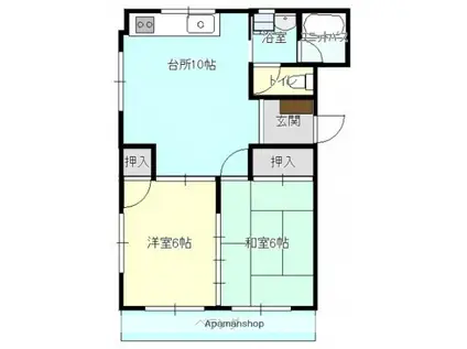 タキミヤマンション(2LDK/1階)の間取り写真