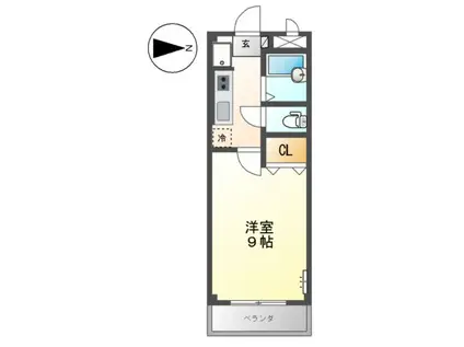 サンコートF(1K/1階)の間取り写真