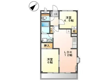 エルトハイムS(2LDK/2階)の間取り写真