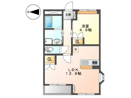 クレール デュイル(1LDK/2階)の間取り写真