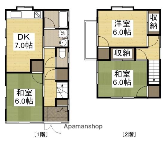 山陽本線 東福山駅 徒歩68分 2階建 築29年(3DK)の間取り写真