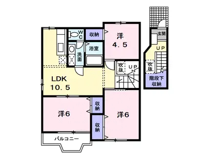 サンハイムB(3LDK/2階)の間取り写真