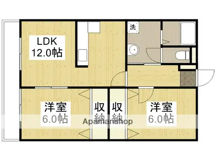 GRACE VILLA(2LDK/2階)の間取り写真