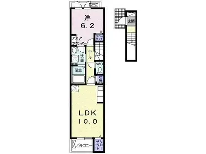 グランツB(1LDK/2階)の間取り写真