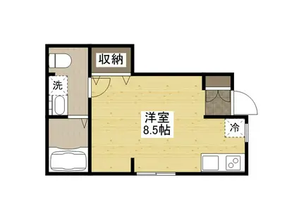 ソフィスコート多治米(ワンルーム/1階)の間取り写真