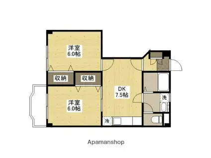 ブランドールアビテC(2DK/1階)の間取り写真