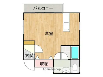 CHIFFON-K(ワンルーム/1階)の間取り写真