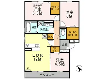 コンフォール(3LDK/3階)の間取り写真